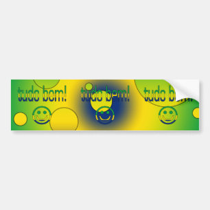Tudo Bem! Brasilien-Flagge färbt Pop-Kunst Autoaufkleber