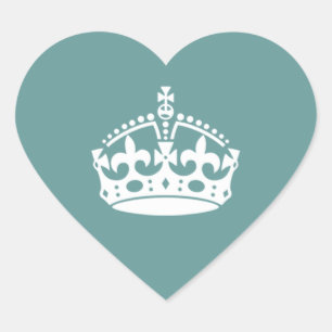 Tudor Crown Wedding Herz-Aufkleber