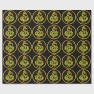 Tudor-Elizabethan-Schlangendesign mit Rubinen bese Geschenkpapier