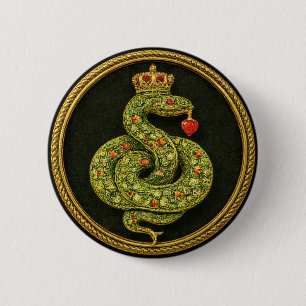 Tudor-Elizabethanisches Schlangendesign mit Rubine Button