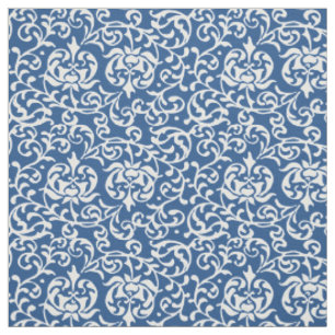 Tudor Garten-elegantes Blaues und weiß Stoff