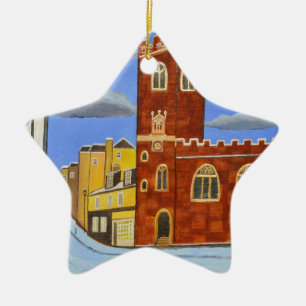 Tudor House in Exeter Keramikornament