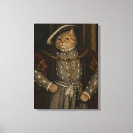 Tudor-Katzenkönig-Porträt – Henry VIII. Katzenrena Leinwanddruck