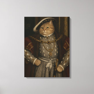Tudor-Katzenkönig-Porträt – Henry VIII. Katzenrena Leinwanddruck