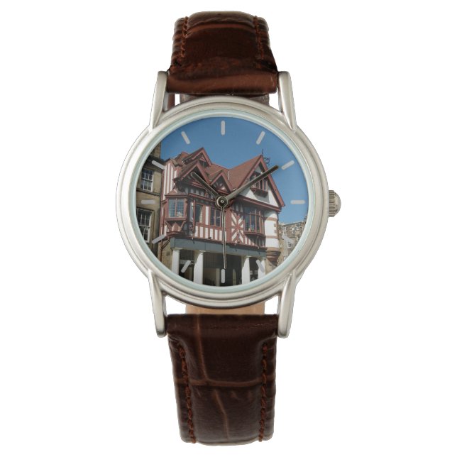 Tudor oak frame Gebäude, Edinburgh, Schottland Armbanduhr (Vorderseite)