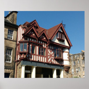 Tudor oak frame Gebäude, Edinburgh, Schottland Poster