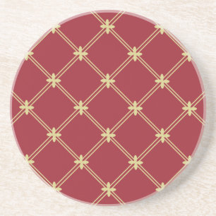 Tudor Red und Gold Muster Sandstein Untersetzer