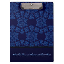 Tudor Rose Damask (blau) (Monogramm)