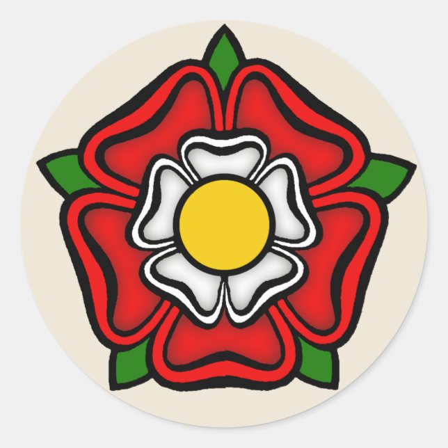 Tudor Rose England, Emblem der Royalty Runder Aufkleber (Vorderseite)