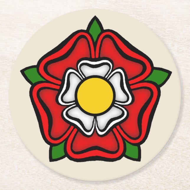 Tudor Rose England, Emblem der Royalty Runder Pappuntersetzer (Vorderseite)