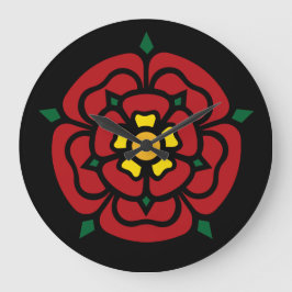 Tudor Rose - English Rose Große Wanduhr