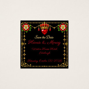 Tudor Rose Enregistrer la Date Couronne Cœur 
