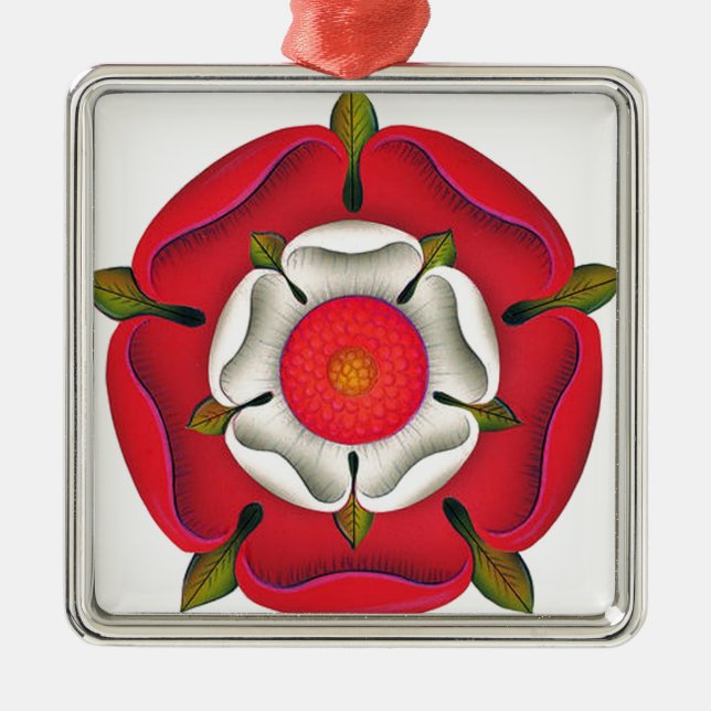 Tudor Rose Ornament Aus Metall (Vorne)