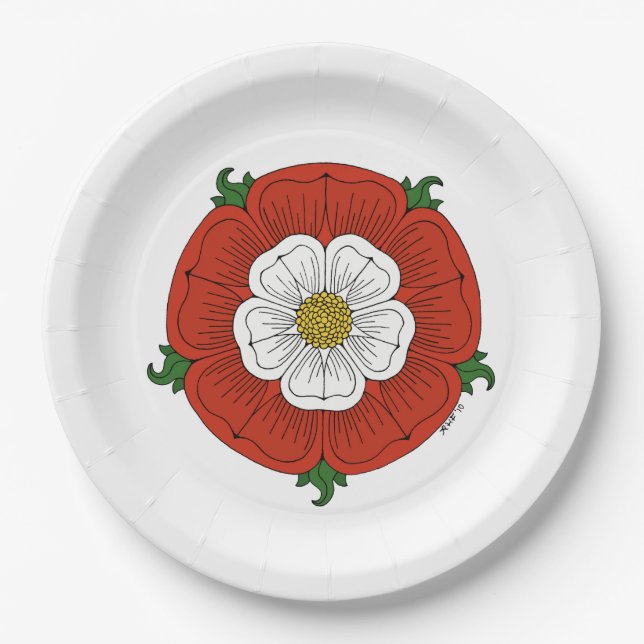 Tudor Rose Pappteller (Vorderseite)
