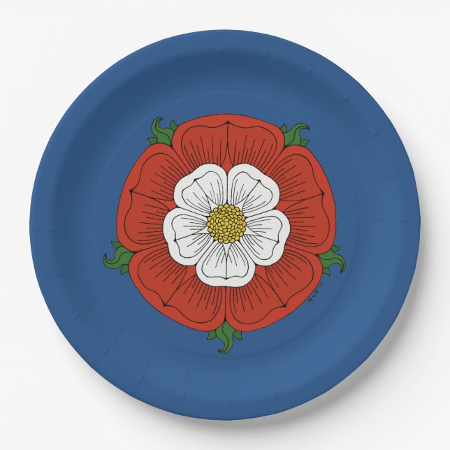 Tudor Rose Pappteller (Vorderseite)