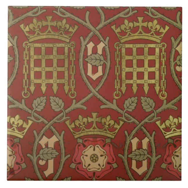 "Tudor Rose", Wiedergabetapete entwarf durch S Fliese (Vorderseite)