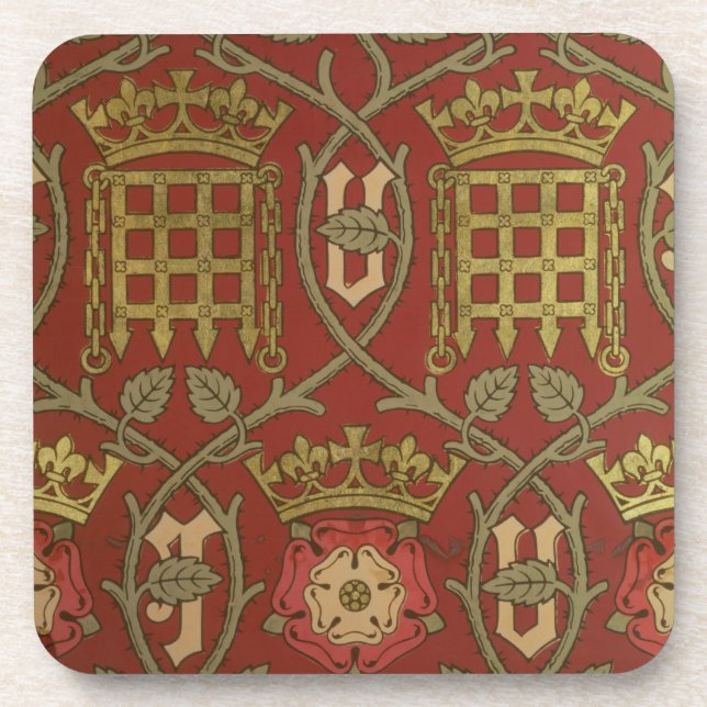 "Tudor Rose", Wiedergabetapete entwarf durch S Getränkeuntersetzer (Vorderseite)