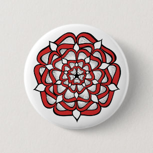 Tudor Rosemandala-Rot Button