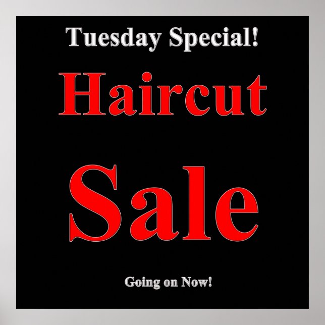 Tuesday Haircut Sale Poster Matte (Vorne)
