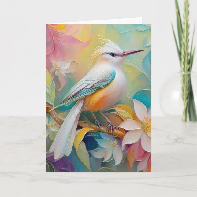 Tufed Golden Rumped Fantasy Bird Karte (Vorderseite)