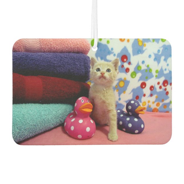 Tuffy McStuff's Bathtime (Kitten / Katze) Autolufterfrischer (Vorderseite)
