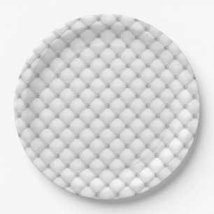 Tufted Diamonds White Silver Pappteller