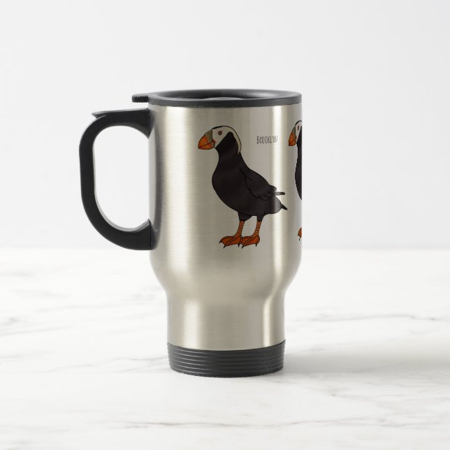 Tufted puffin bird cartoon illustration  reisebecher (Links)