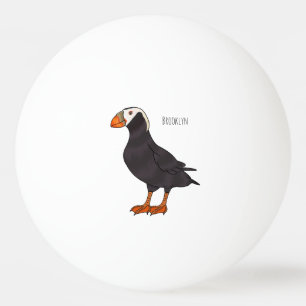 Tufted puffin bird cartoon illustration tischtennisball