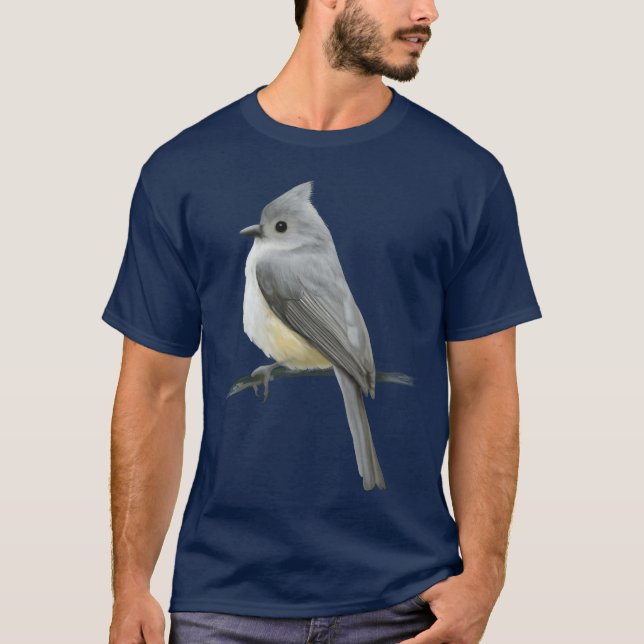 Tufteditmouse Bird witzig T-Shirt (Vorderseite)