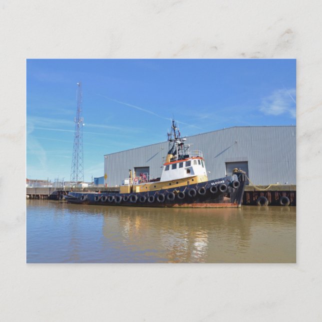 Tug-Boat Gluvias aus den 50er Jahren Postkarte (Vorderseite)