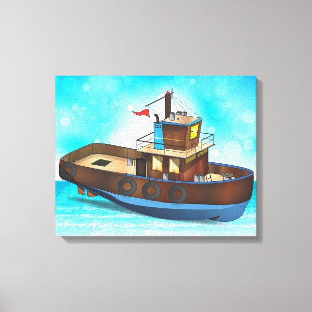 Tug-Boot Leinwanddruck (Vorderseite)