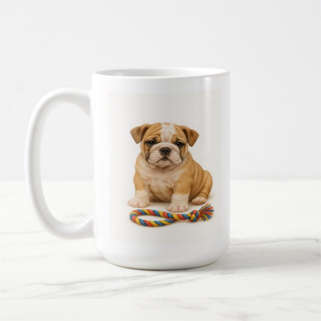 Tug Leben - Bulldog Pup mit Attitude Kaffeetasse (Links)