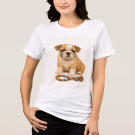 Tug Leben - Bulldog Pup mit Attitude Tri-Blend Shirt