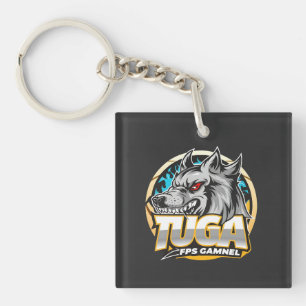 TUGA Wolf Gaming Logo Esports-Stil Schlüsselanhänger