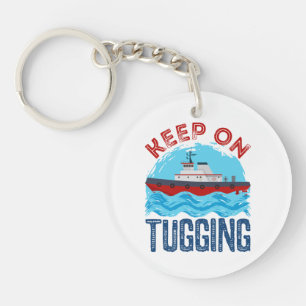 Tugboat Behielt auf Umarmung Schlüsselanhänger