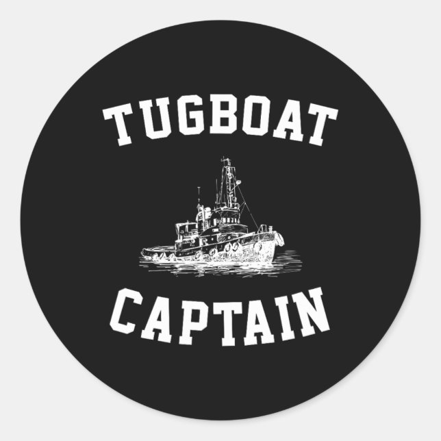 Tugboat Captain Runder Aufkleber (Vorderseite)
