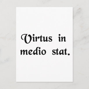 Tugend steht in der Mitte. Postkarte