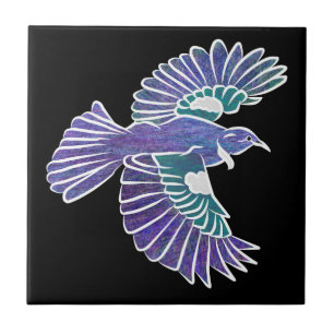 Tui Bird New Zealand Flying Fliese