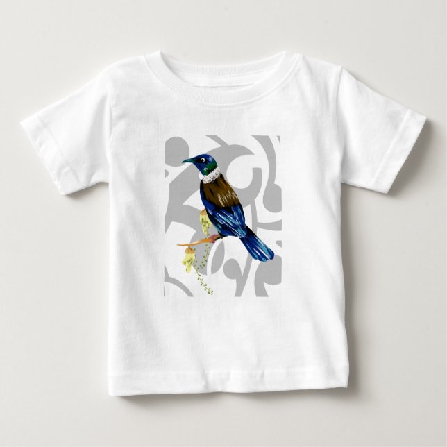 Tui Neuseeländischer Vogel Baby T-shirt (Vorderseite)