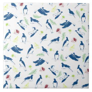 Tui New Zealand Bird Pattern Fliese