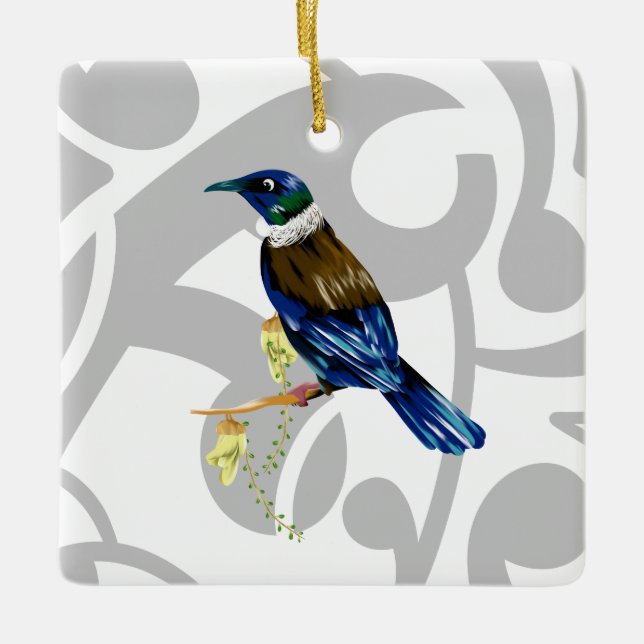 Tui NZ Bird Keramikornament (Vorderseite)