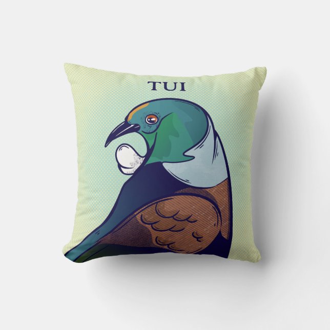 Tui Retro Halftone Cartoon Stil Kissen (Vorderseite)