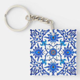 Tuile chinoise de Nouveau d'art - bleu et blanc de