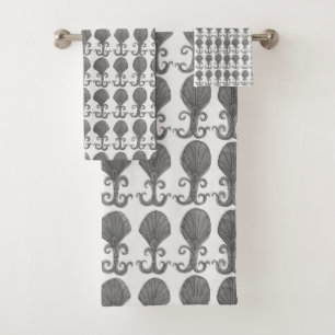 Tuile de coquillage Art déco Motif Aquarelle noir