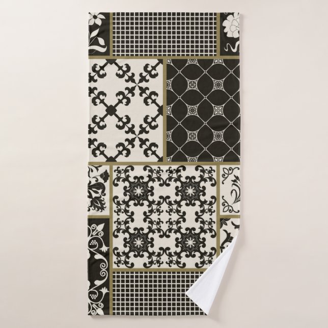 Tuile en patchwork sans couture avec Islam, arabe, (Serviette de bain)