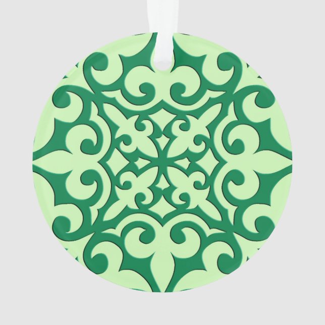 Tuile marocaine - émeraude et vert clair (dos)