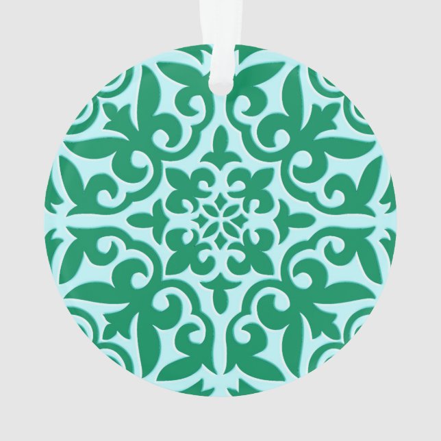 Tuile marocaine - turquoise et aqua (dos)