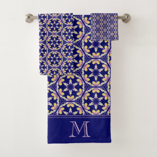 Tuile méditerranéenne espagnole de bleu d'indigo