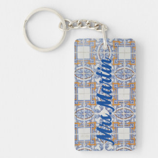 Tuile vintage portugaise #1 Porte - clé enseignant