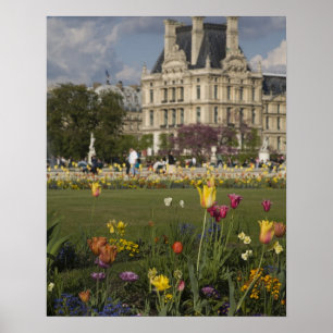 Tuileries-Garten, Louvre, Paris, Frankreich Poster